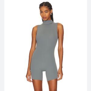 YEVRAH SWIM Mallorca Playsuit Charcoal swimsuit romper one piece Revolve NWT XS